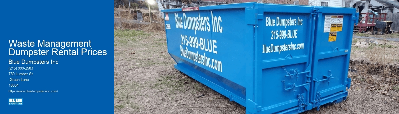 Waste Management Dumpster Rental Prices